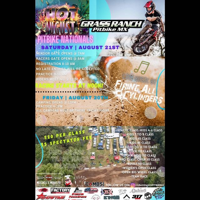 Hot August pit bike race @ Grass Ranch:8/21/21